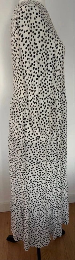 Vestido Zara lunares blanco y negro T.XS