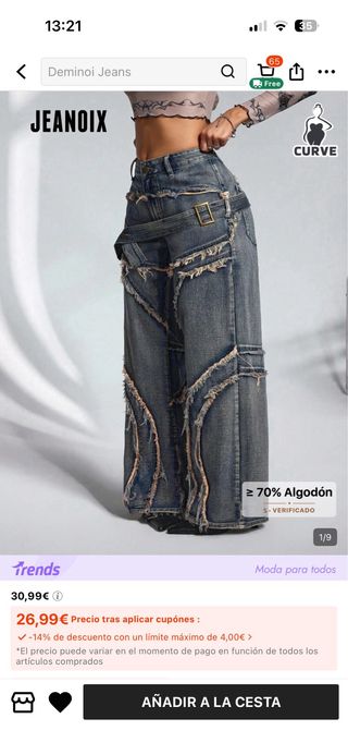 Pantalón Shein Talla 1XL Deshilachado