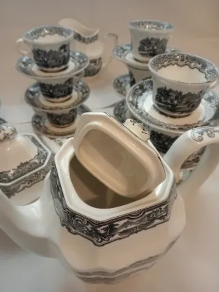 Juego Café La Cartuja Sevilla Porcelana