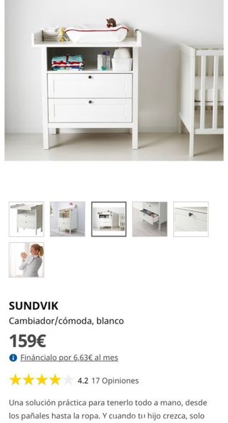 Cambiador IKEA SUNDVIK Blanco