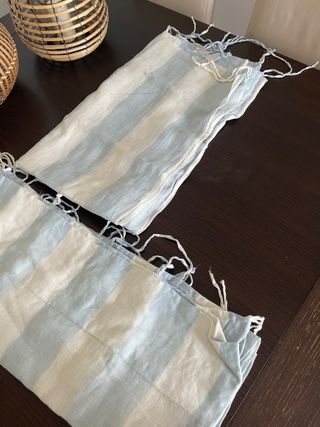2 Cortinas Zara Home Rayas Azul/Blanco