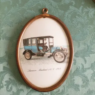 Coppia quadretti vintage auto d'epoca