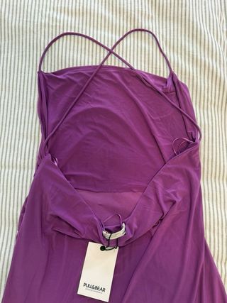 Vestido largo lila Pull&Bear