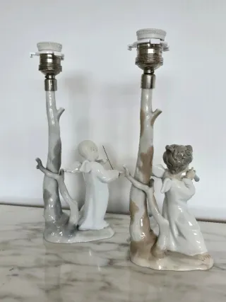 Lámparas Lladro Ángeles Músicos Porcelana