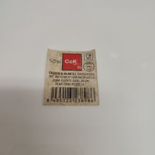 Fuente Ovalada Porcelana Opal Cok 35CM Nueva