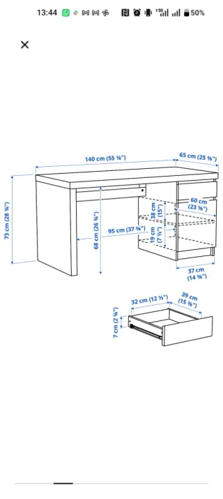 Mesa Ikea Malm Blanca