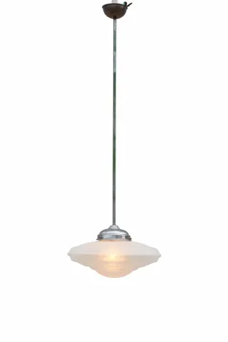 Lampada sospensione vintage vetro opalino anni 70