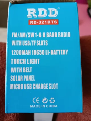 Radio RDD RD-322BTS Solar FM AM SW MP3