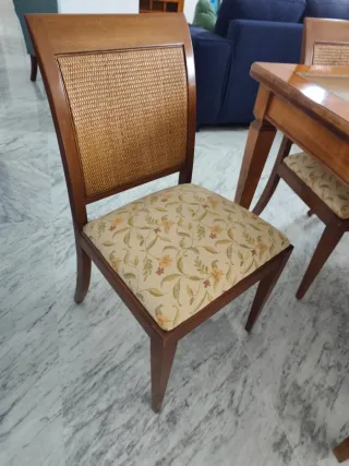 Mesa Comedor Madera Cerezo + 6 Sillas