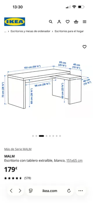 Escritorio madera extensible negro