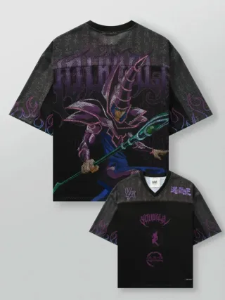 Camiseta Youngla Talla M Negra y Morada