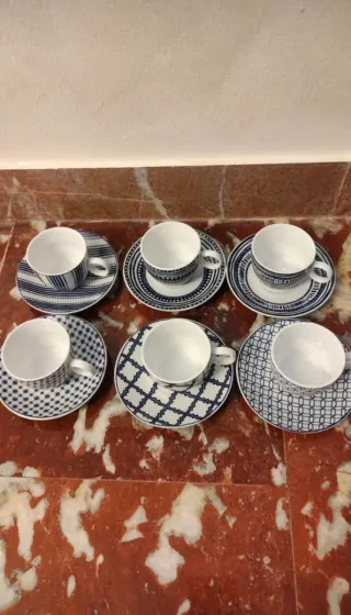 Set 6 Tazze con Piattino Mai Usate
