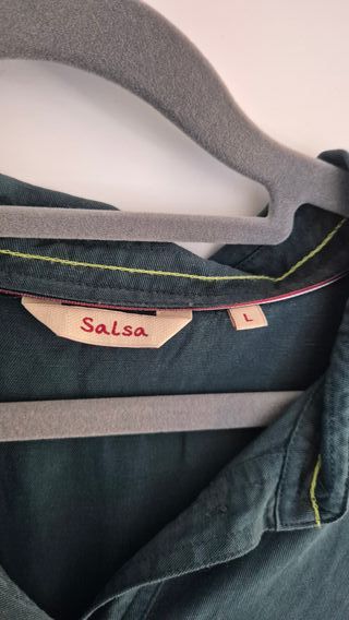Camisa Salsa Talla L Verde Petróleo