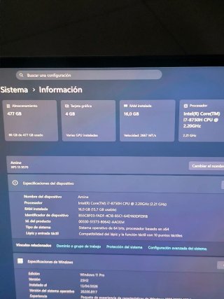 Dell XPS 15 9570 Plata