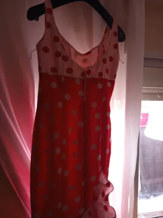 Vestido Flamenca Sirena Rojo y Blanco