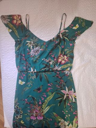 Vestido verde estampado floral