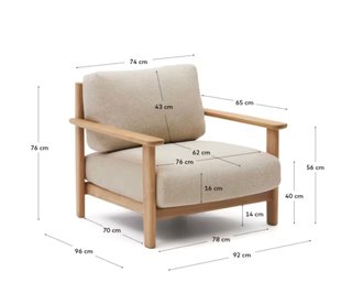 Butaca Tirant de madera maciza de teca FSC 100%.