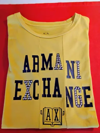 Camiseta Armani Exchange Amarilla Mujer