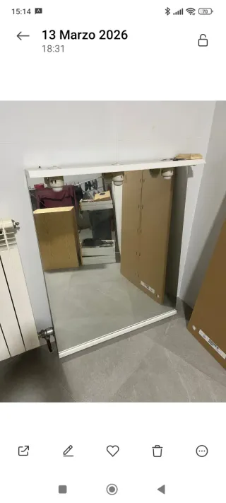 Espejo de baño blanco con focos