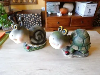 Figuras de jardín: Rana y Caracol