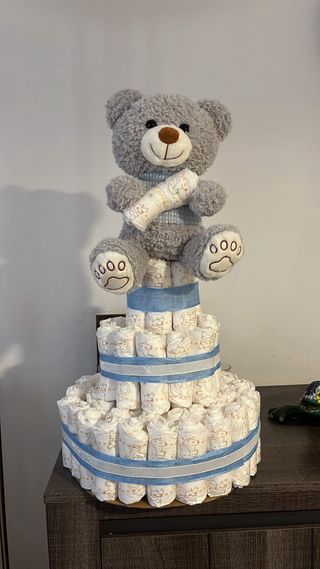 Regalo Bebé: Pastel Pañales + peluche
