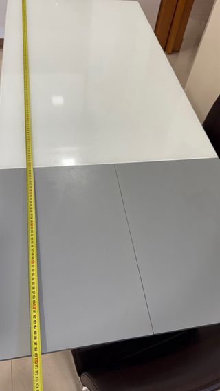 Mesa de comedor extensible cristal y metal