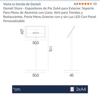 Soporte expositor negro para menú