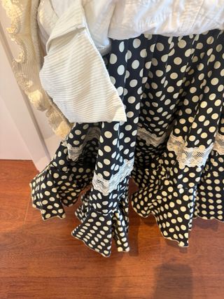 Traje Flamenca Talla 36 Beige/Blanco