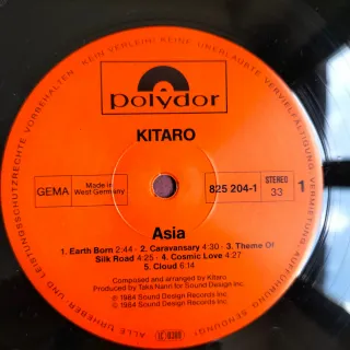 Vinilo "Kitaro" Live in Asia 1984