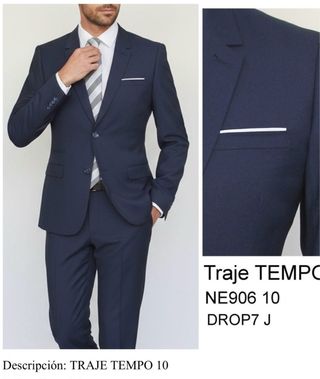 Traje TEMPO azul marino entallado T.50 (nuevo)