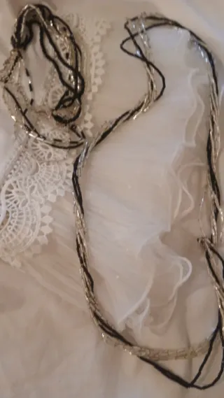 Collana e braccialetto perline argento nero