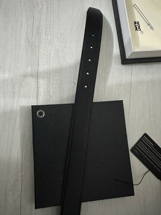 Cintura Montblanc in Pelle di Vitello Nera