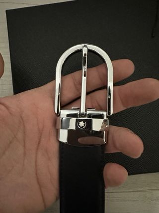 Cintura Montblanc in Pelle di Vitello Nera