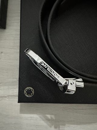 Cintura Montblanc in Pelle di Vitello Nera