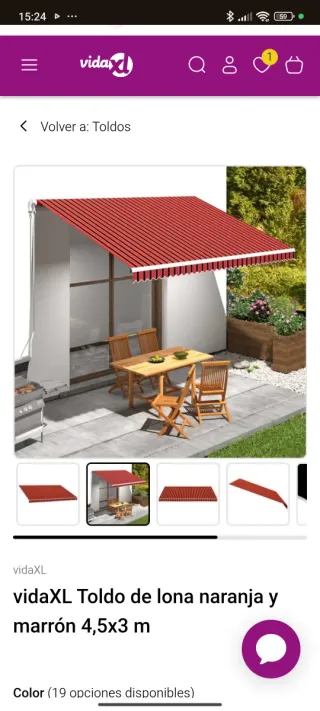 Tela para toldo 450x300cm
