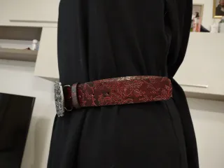 Cintura Stile Western Fibbia Argento