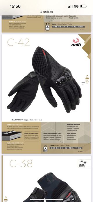 Guantes Moto Unik C42 Talla XS
