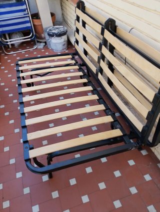 Sofá Cama dos plazas 1,35 funda tela vaquera.