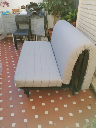 Sofá Cama dos plazas 1,35 funda tela vaquera.