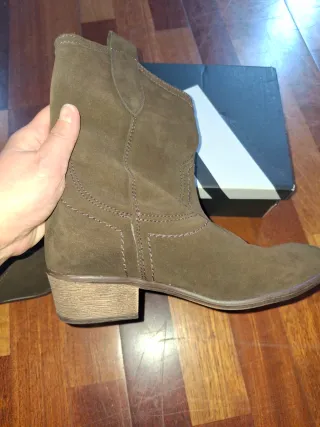 Botas cowboy ante marrón chocolate talla 37