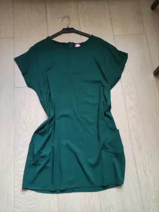 Conjunto Vestido y Chaqueta Beige/Verde