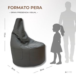 Puff Pera con Relleno Incluido Gris - Puf XL