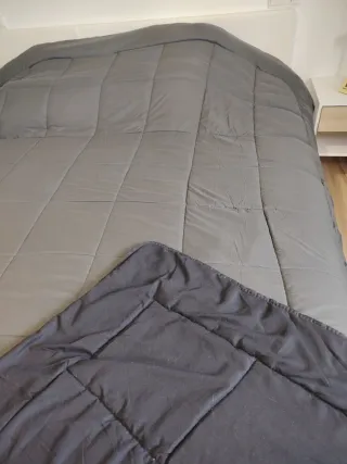 2 edredónes gris reversible 135 cm y de 180 cms