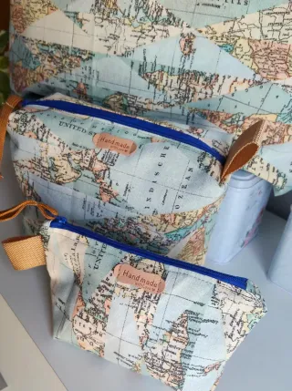 Bolso mapa hecho a mano