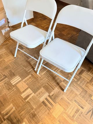 Confezione di 2 sedie pieghevoli bianche