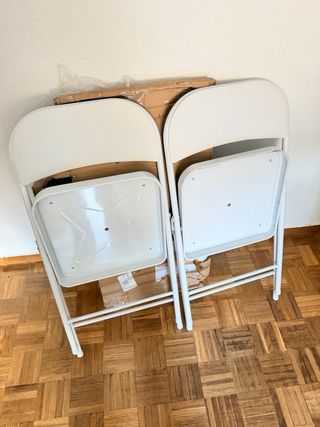 Confezione di 2 sedie pieghevoli bianche