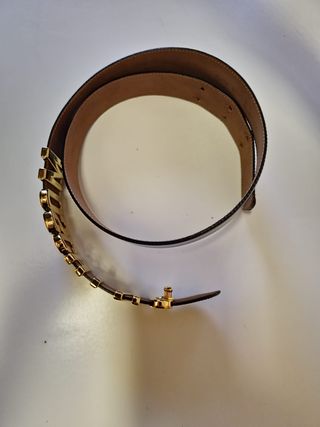 Cintura Moschino Nera con Logo Oro