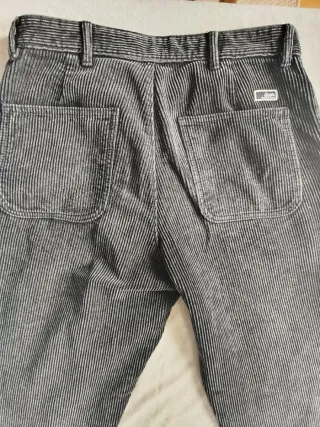 Pantalón Pana Zara Gris azul Hombre
