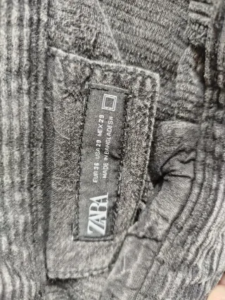 Pantalón Pana Zara Gris azul Hombre