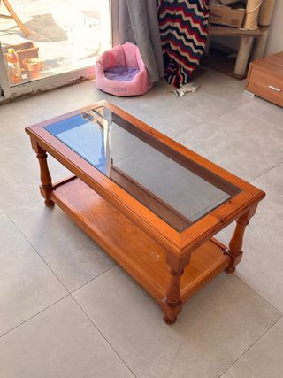 Mesa de centro madera y cristal